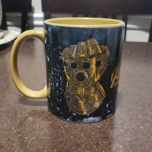 Marvel Dark Blue Infinity War Gauntlet Mug with Glossy Yellow Interior